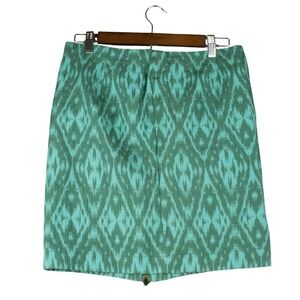 Rachel Rachel Roy‎ Womens 10 Green & Teal Diamond Print Mini Skirt Career